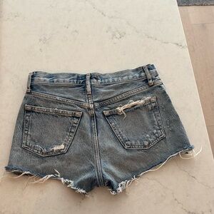 Agolde Blue Distressed Jean Shorts